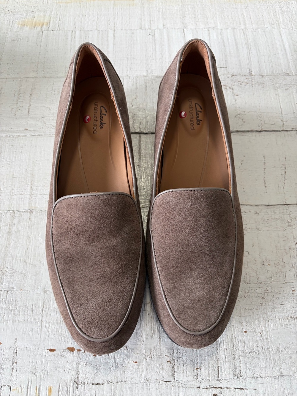 Clarks Un Blush Ease Loafers NEW size 9 in Pebble Suede Unstructured Comfort - Picture 2 of 14